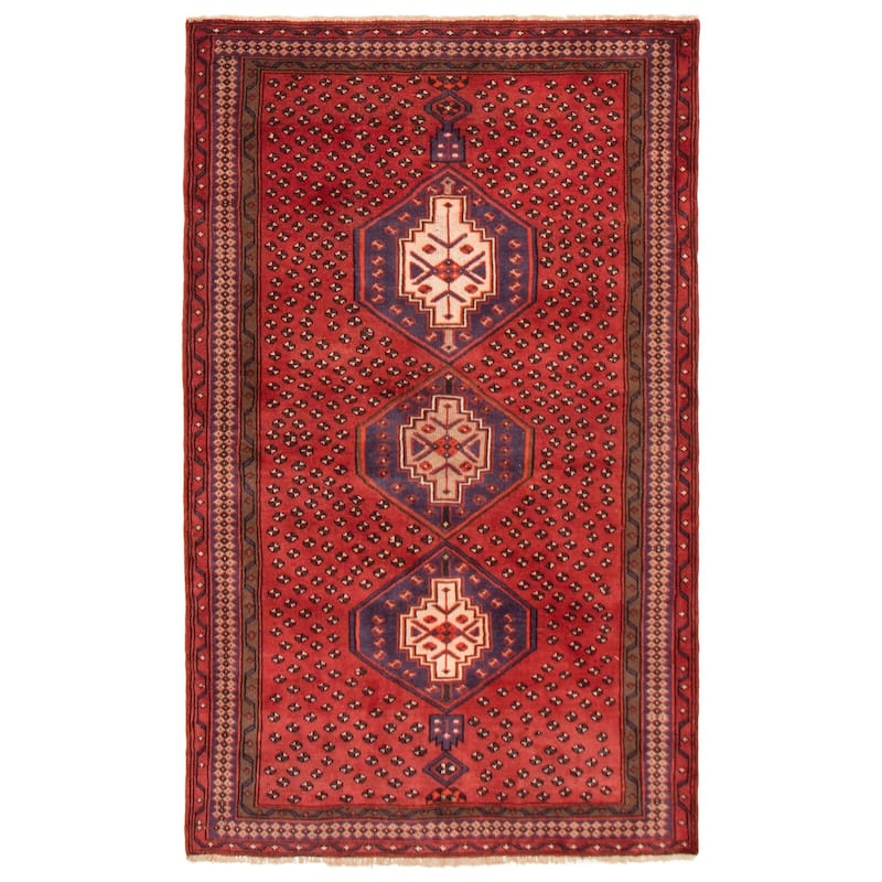 ECARPETGALLERY Hand-knotted Andelz Red Wool Rug - 4'2 x 6'9 - Red - 4'2 x 6'9