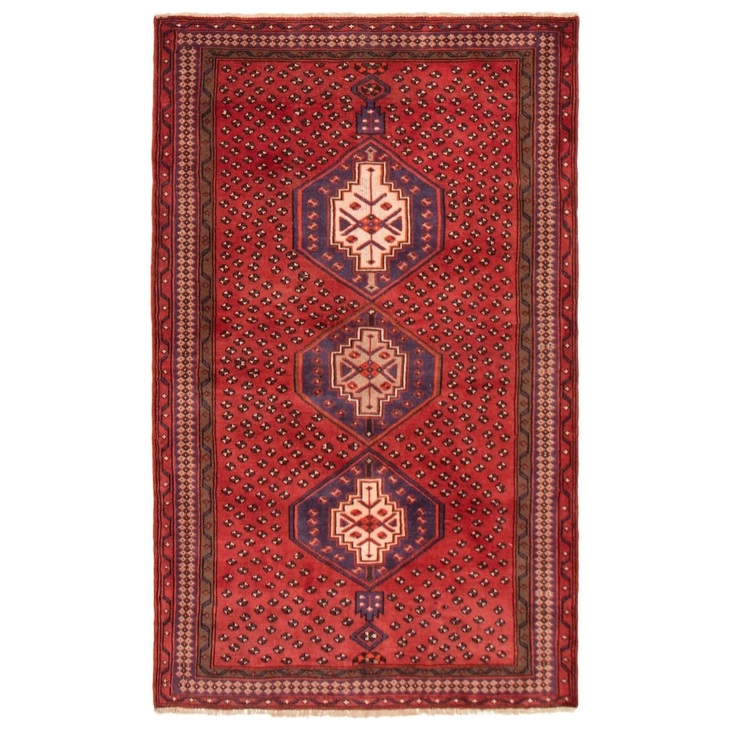 ECARPETGALLERY Hand-knotted Andelz Red Wool Rug - 4'2 x 6'9