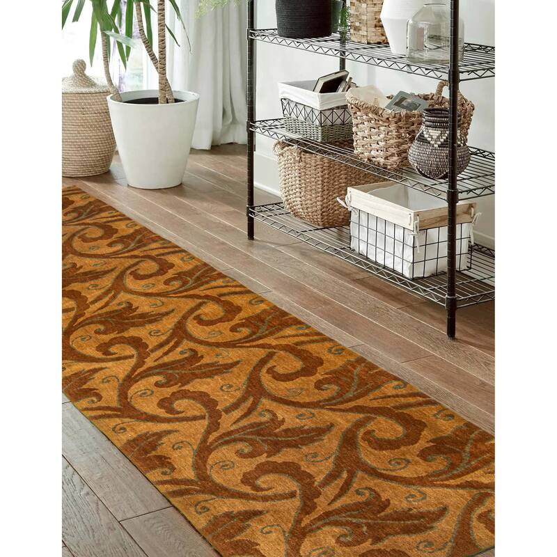 ECARPETGALLERY Hand-knotted Opulence Brown Wool Rug - 2'8 x 9'1