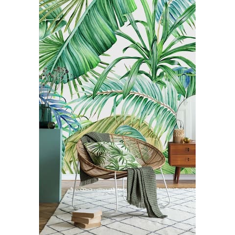 Tropical Green Leaves Wallpaper