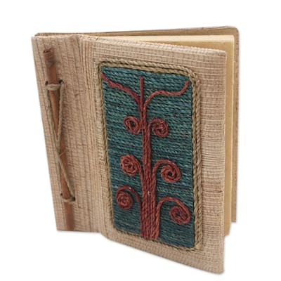 Novica Handmade Spiral Tree Natural Fiber Journal
