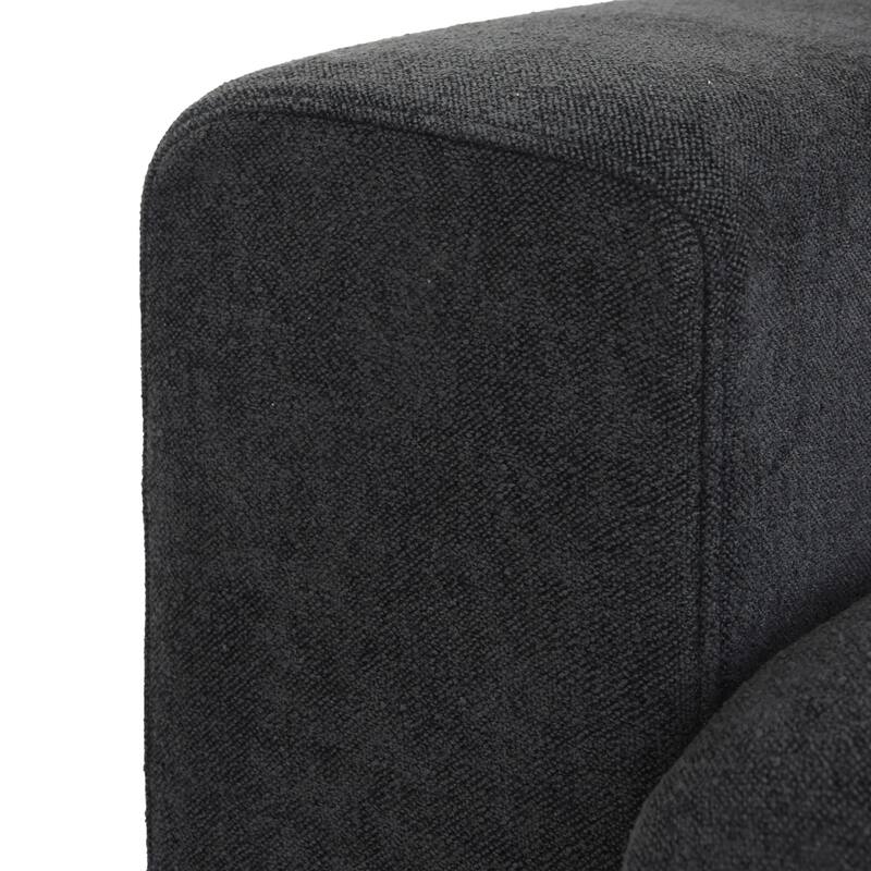 160.6" Modern Linen Sectional Sofa，4-seater Modular Couch with Storage Ottoman for Living Room.