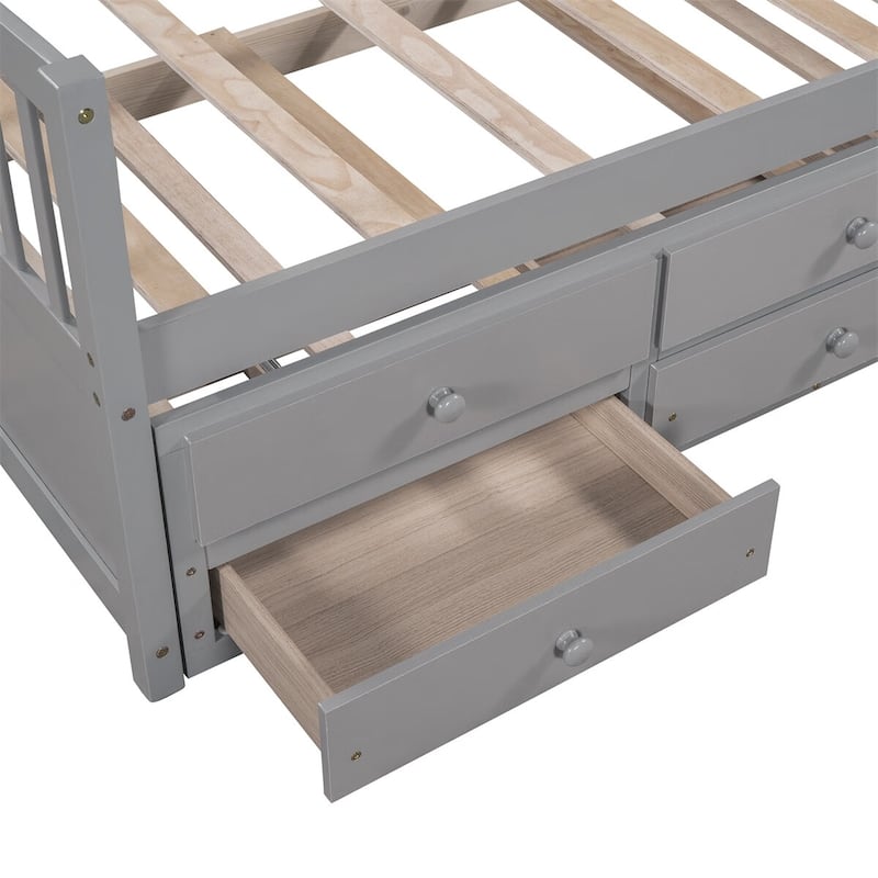 Merax Wood Daybed with Twin Trundle, Drawers