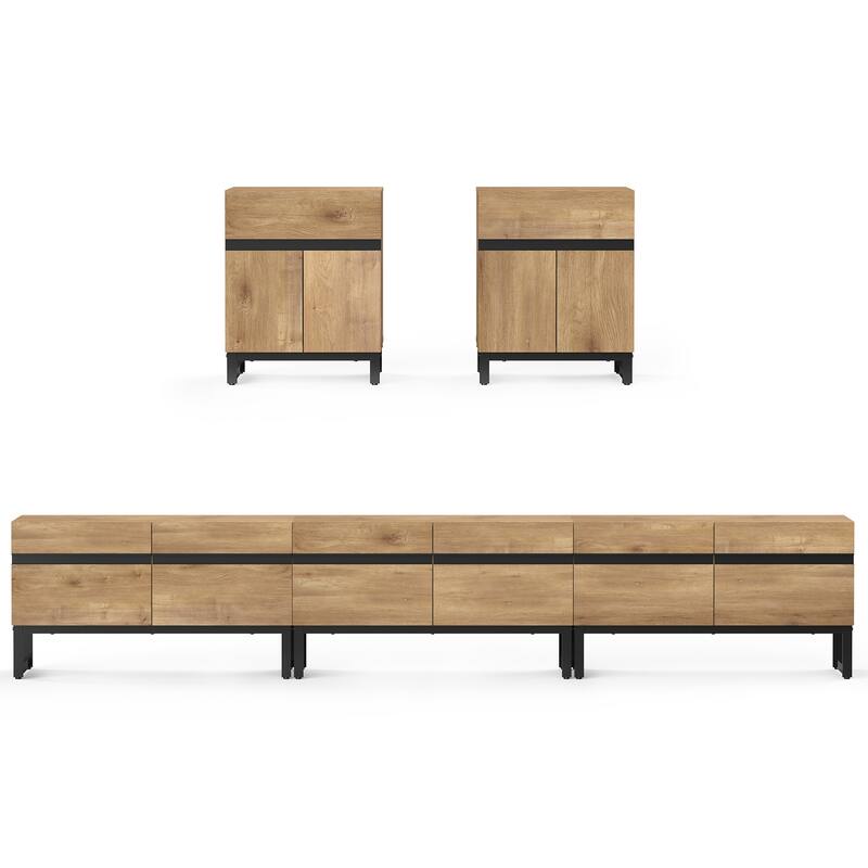 WAMPAT TV Stand and End Table Set of 3