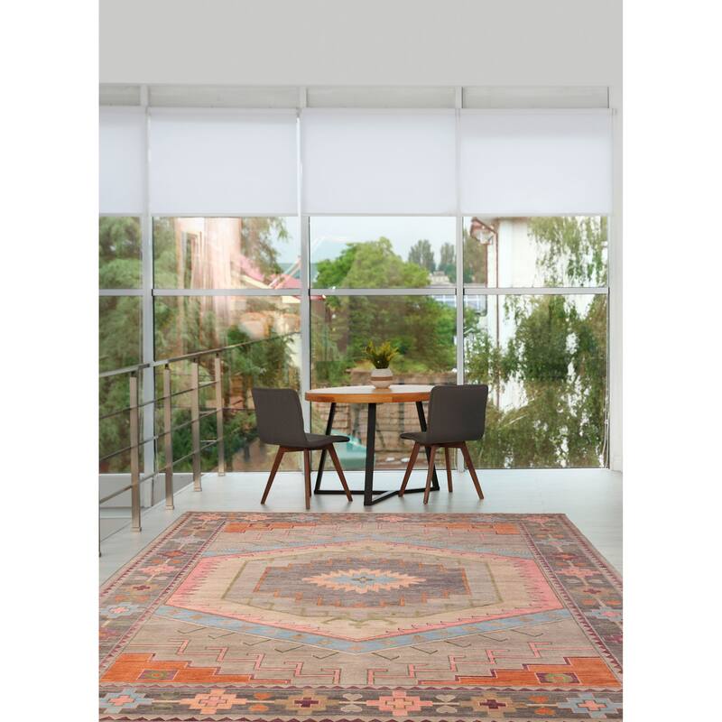 ECARPETGALLERY Hand-knotted Modern Oushak Grey Wool Rug - 9'10 x 13'9