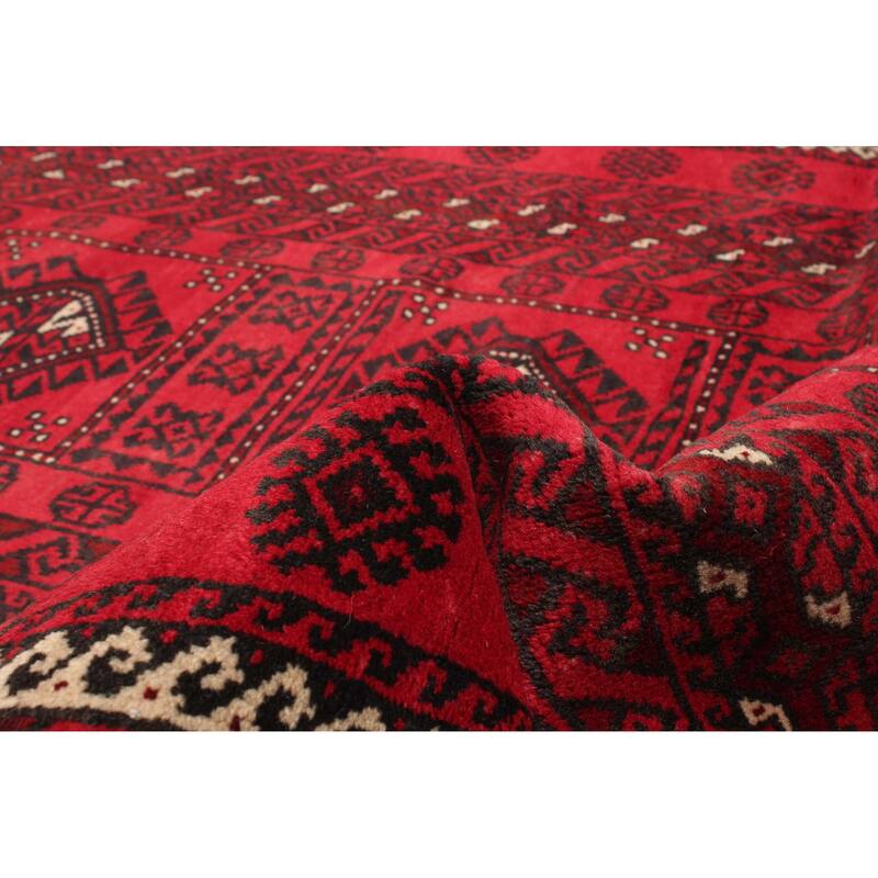 ECARPETGALLERY Hand-knotted Baluch Red Wool Rug - 3'5 x 6'8
