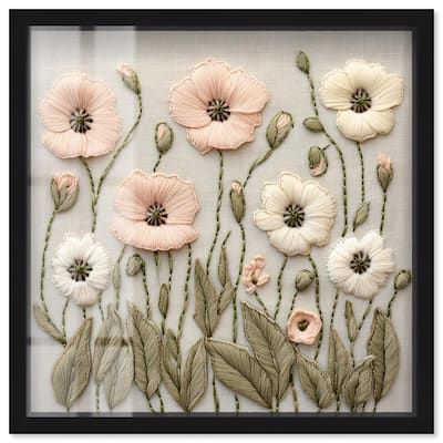 Stitched Serenity I Shadowbox by Art Remedy