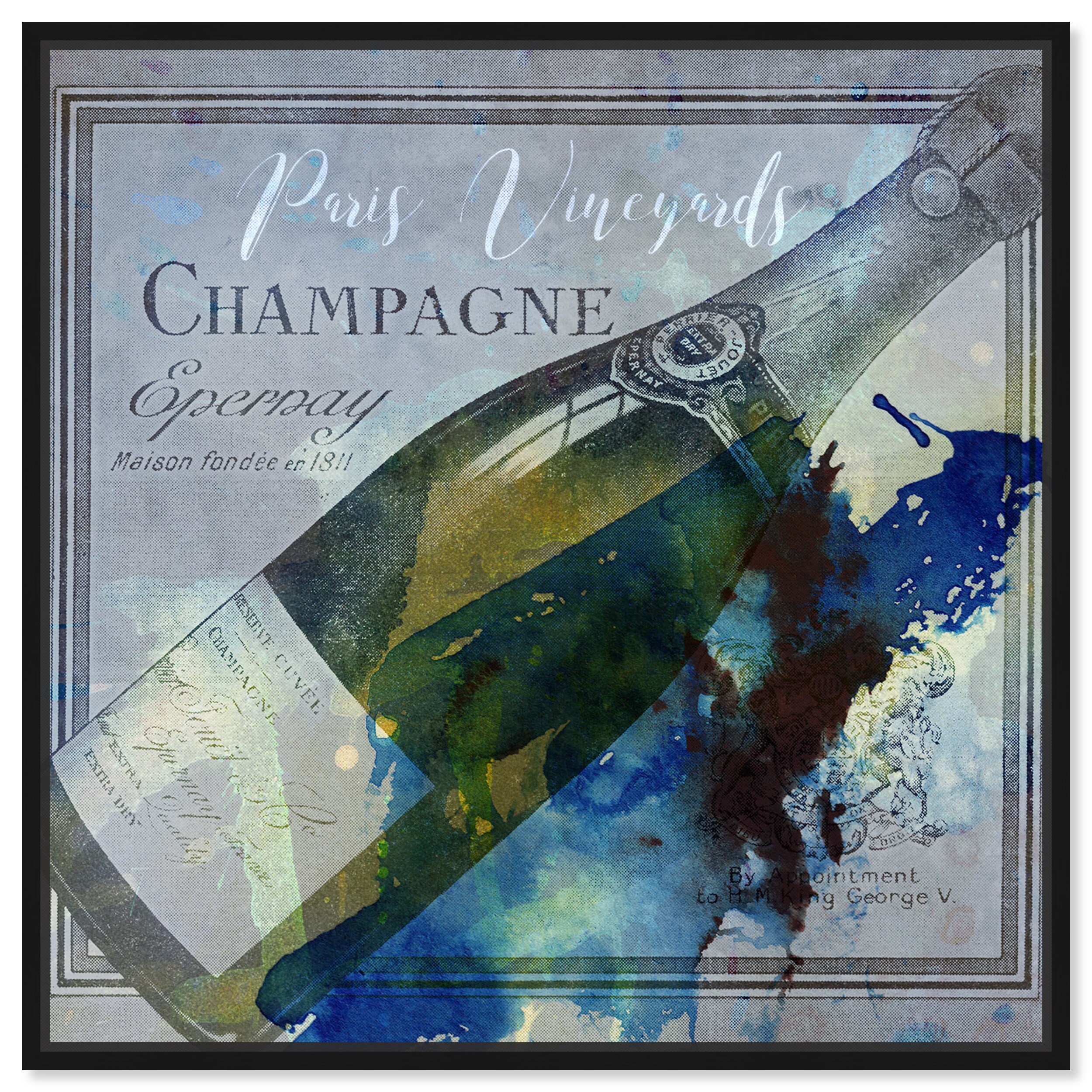 Champagne Flutes Splash Art: Canvas Prints, Frames & Posters
