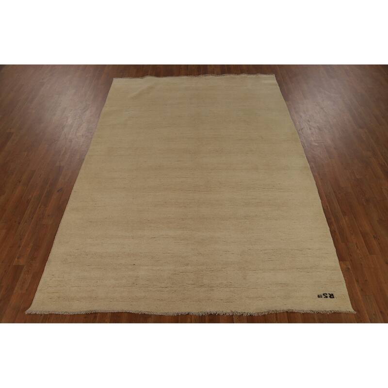 Modern Gabbeh Oriental Rug Hand-Knotted Wool Carpet - 6'8" x 9'7"