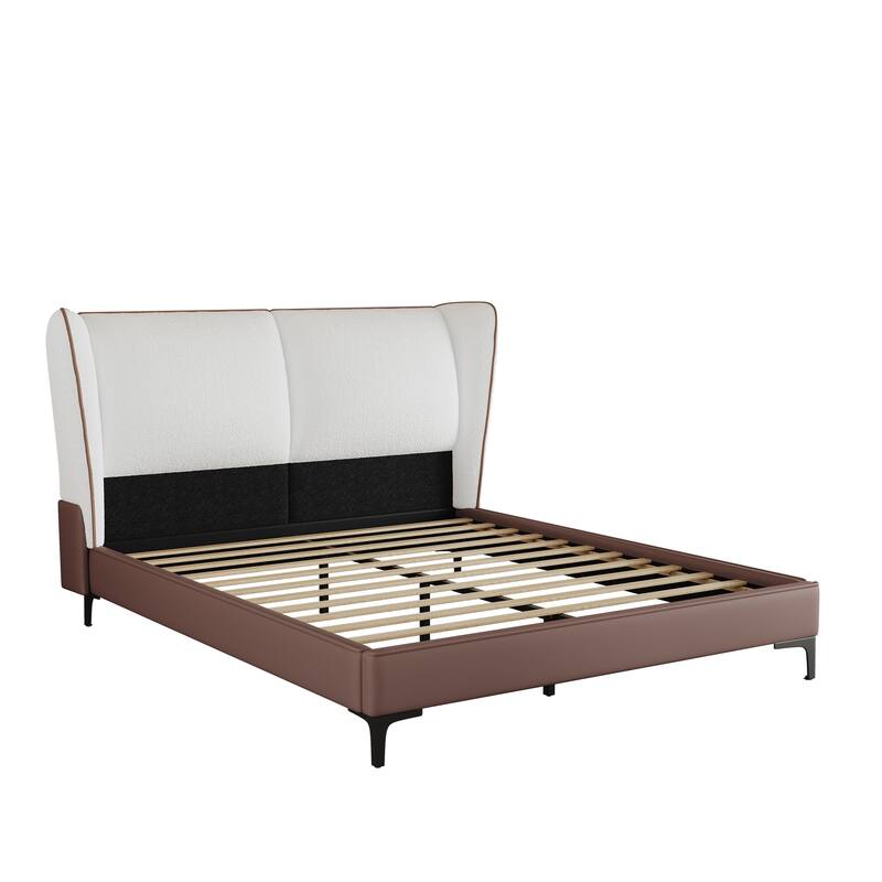 Christopher Knight Home - Nimbus Modern Upholstered Platform Bed with Wingback Headboard