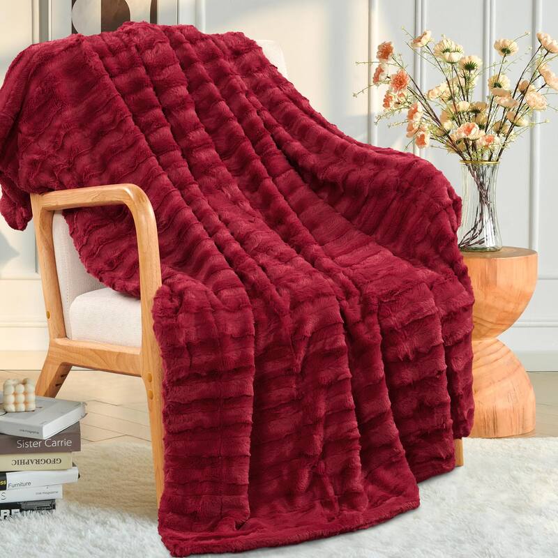 Oversized Derby Double Sided Fauxfur Throw