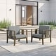 preview thumbnail 32 of 195, Outdoor Teak Solid Wood Patio Furniture Set Loveseat Armchair Table Collection