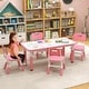 preview thumbnail 2 of 11, Gymax Kids Height Adjustable Table and 4 Chairs Set with Graffiti