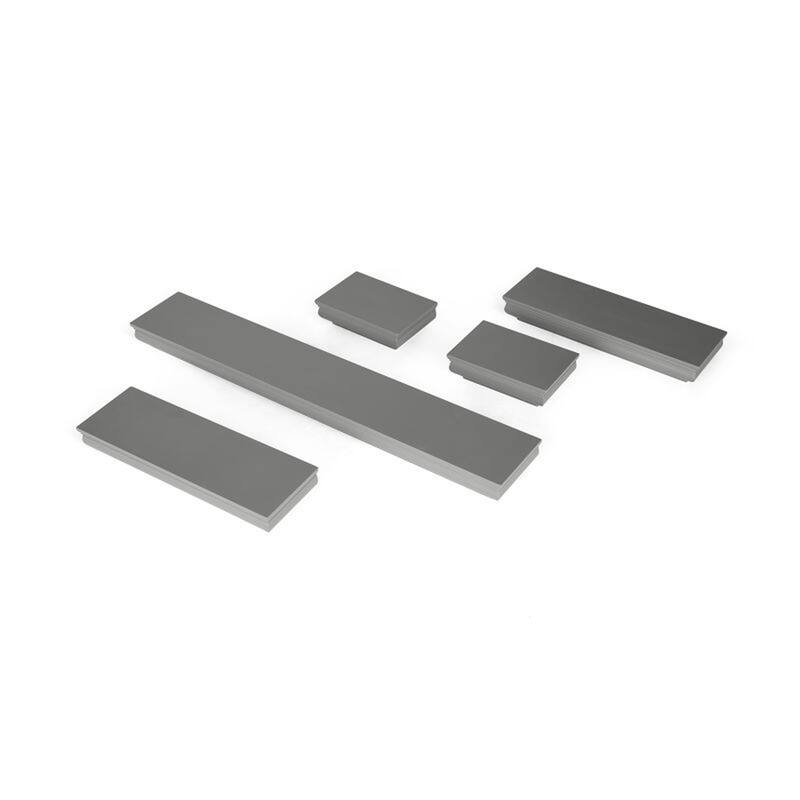 Melannco Set of 5 Grey Molding Shelves , 2-6, 2-12, 1-24 Inch