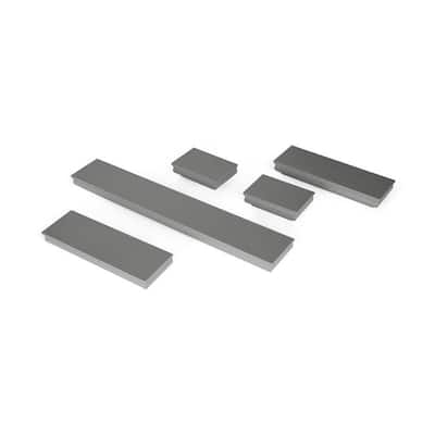 Melannco Set of 5 Grey Molding Shelves , 2-6, 2-12, 1-24 Inch