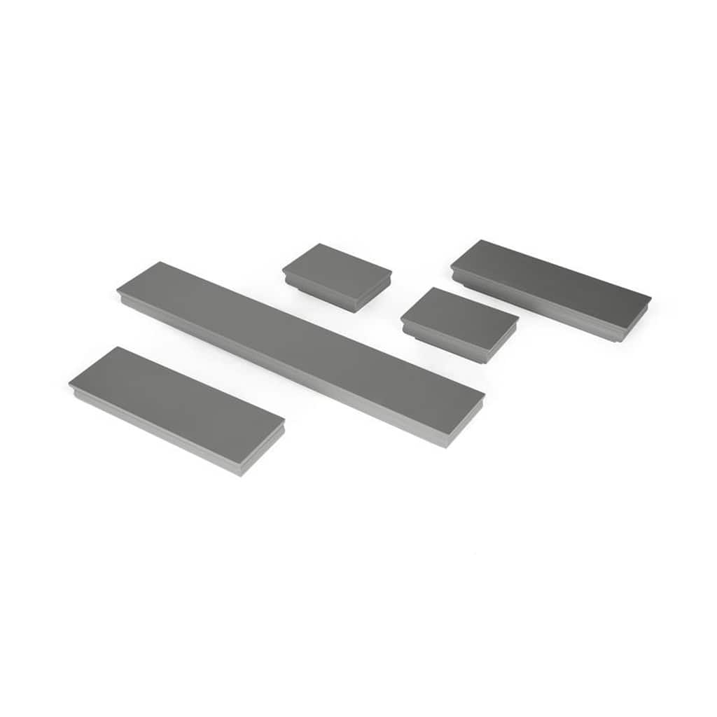 Melannco Set of 5 Grey Molding Shelves , 2-6, 2-12, 1-24 Inch