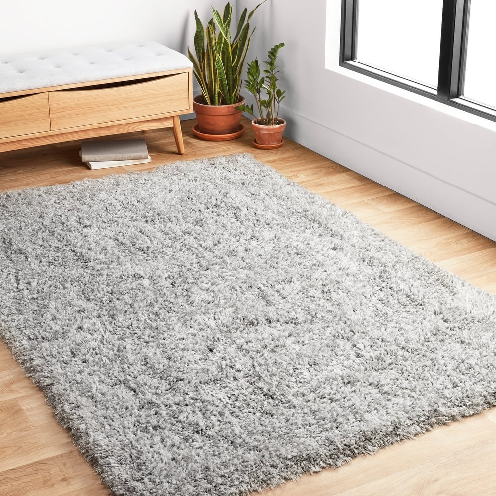 Alexander Home Kasen Mid-Century Modern 2 Tone Plush Shag Rug