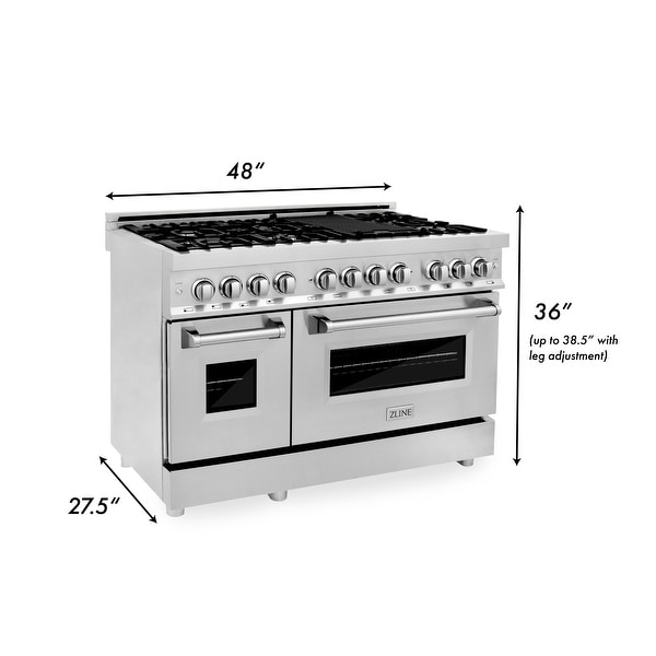 ZLINE Stainless Steel 48-inch Gas Burner/ Electric Oven Range