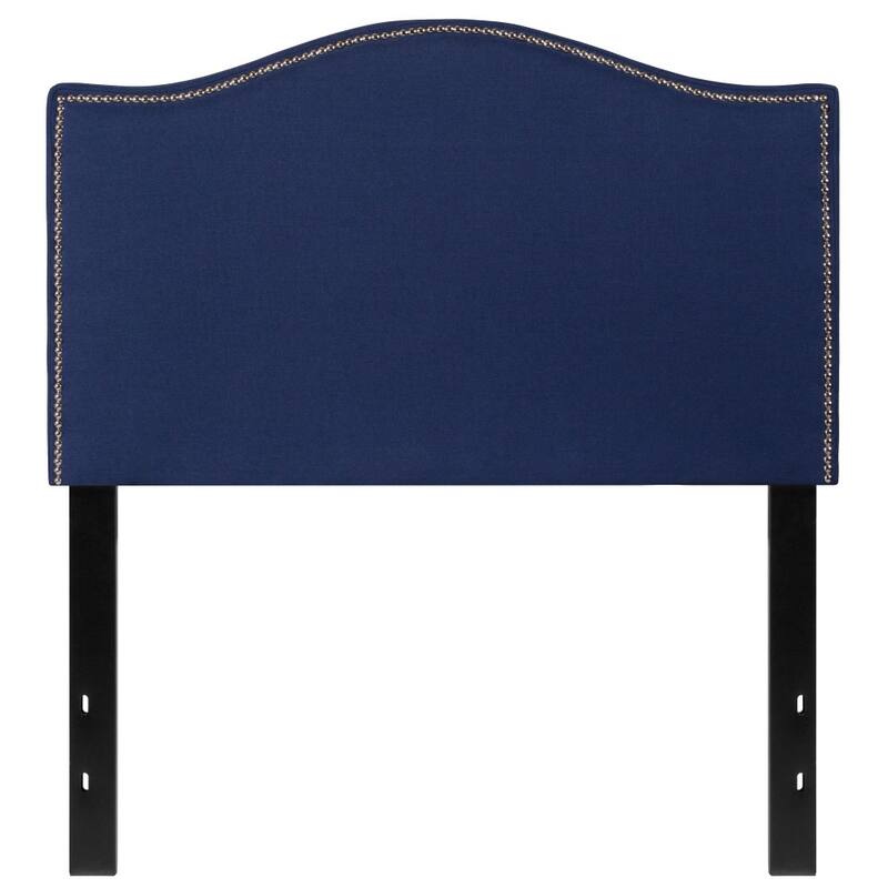 Arched Upholstered Headboard with Nailhead Trim