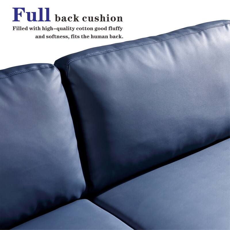 OVIOS Reversible Chaise Sofa With Fluffy Cushions Metal Legs