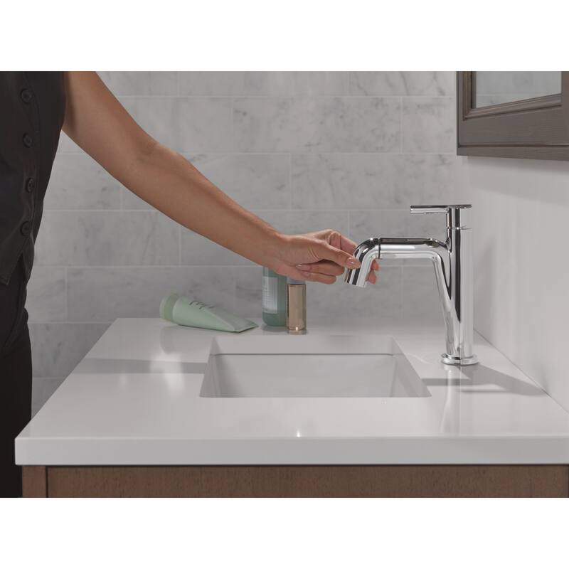 Delta 15849LF-PD Nicoli 1.2 GPM Single Hole Bathroom Faucet with Pull