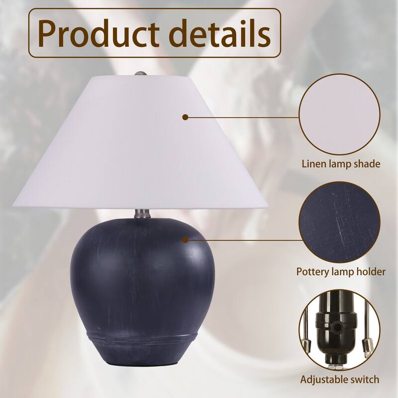 Ceramic Table Lamp with Linen Shade