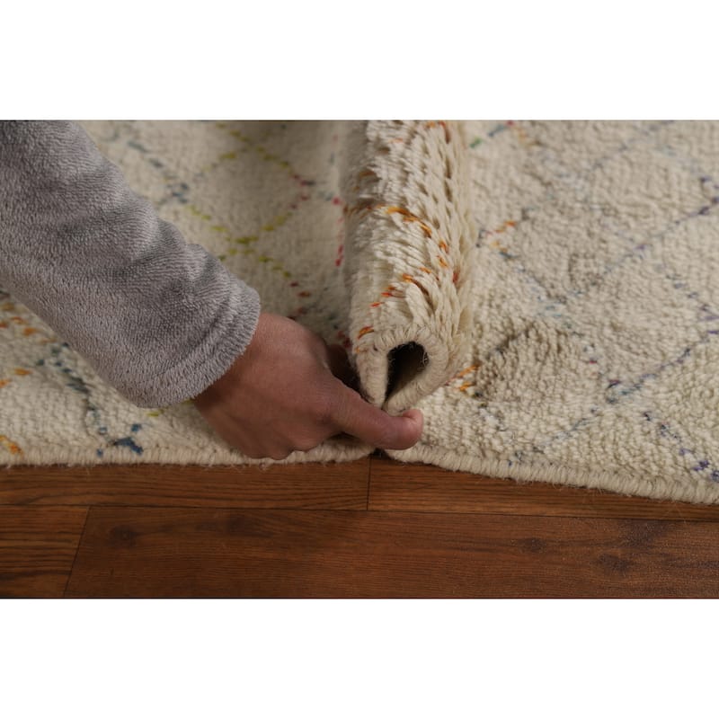 Trellis Moroccan Oriental Accent Rug Handmade Wool Carpet - 2'0"x 3'0"