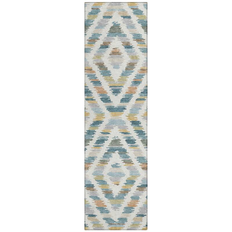 Machine Washable Indoor/ Outdoor Global Diamdon Chantille Rug