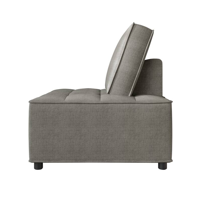 Clayfell Lancy Linen Tufted Square Accent Chair