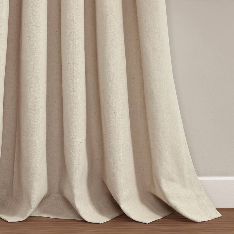 Lush Decor Linen Button Pinched Pleat Window Curtain Single Panel - 84" x 40"