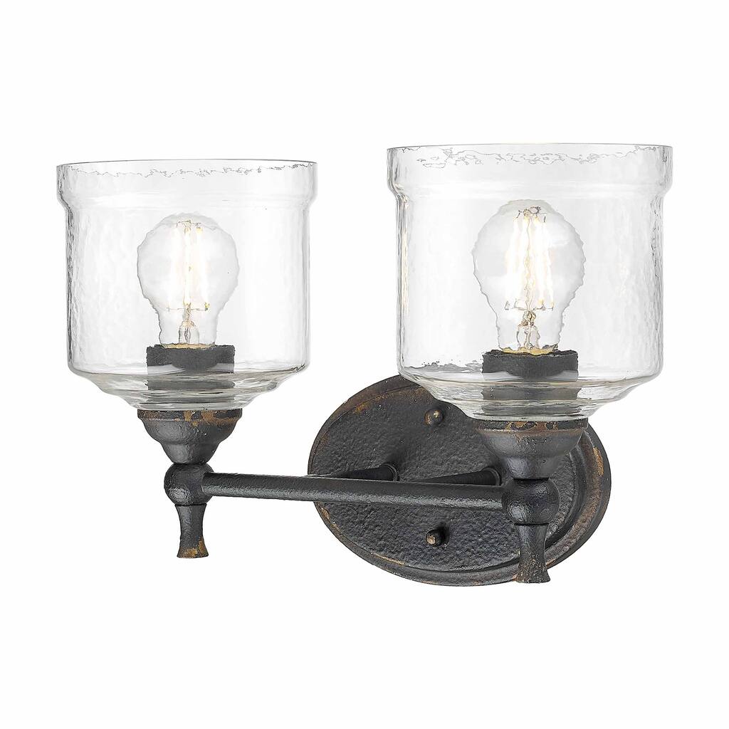 Golden Lighting Keating 2-light Vanity in Antique Ivory - White