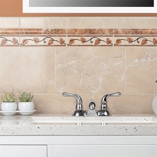 Merola Tile Aroas Cigarro Arena 1 in. x 8 in. Ceramic Wall Trim Tile (8 ...