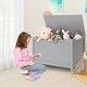 preview thumbnail 2 of 18, Toy Box Toy Storage Chest Bench with Safety Hinged Lid for Ages 3+