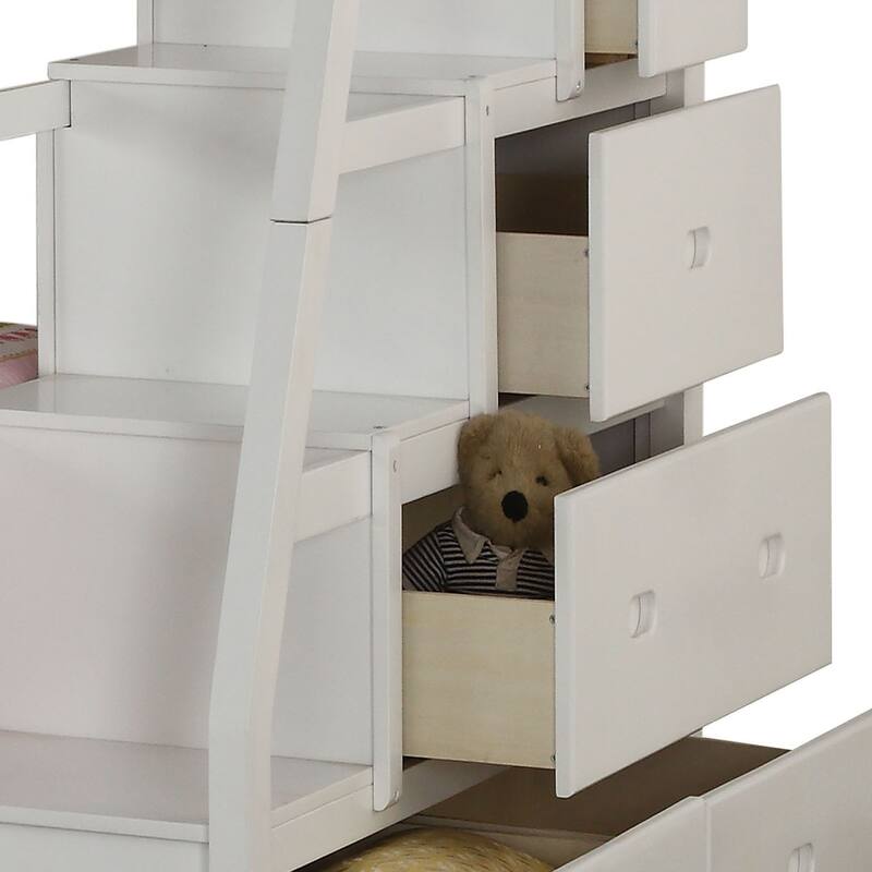 Farley Twin Over Full Bunk Bed with Storage Ladder and Trundle