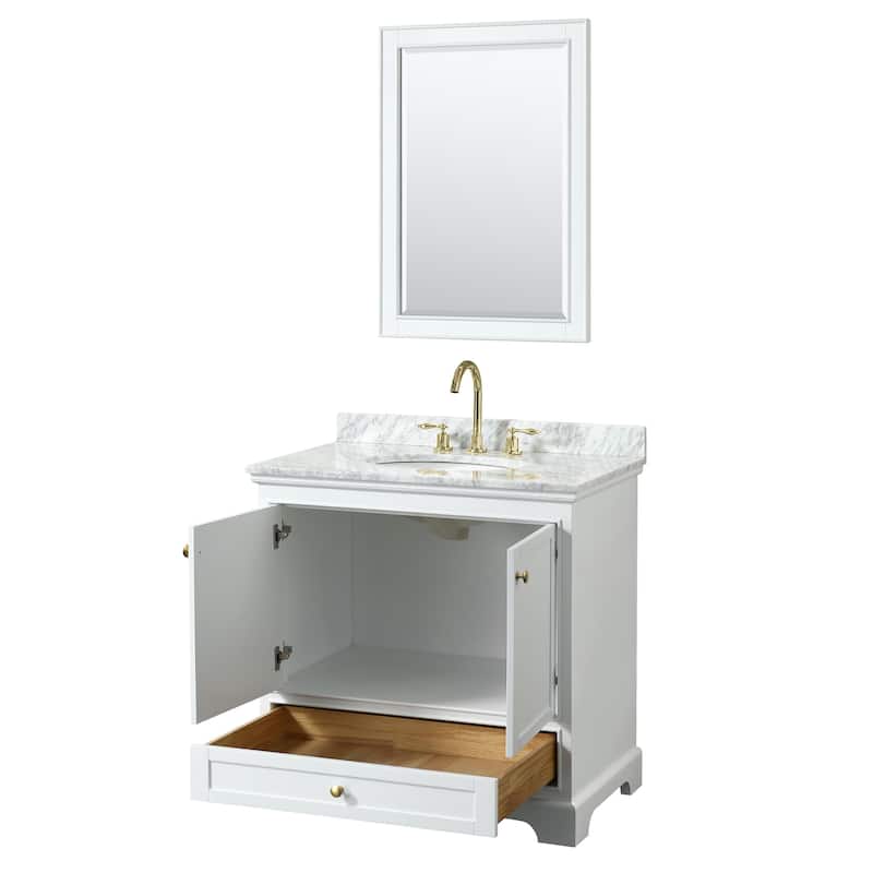Wyndham Collection Deborah 36" Free Standing Single Vanity Set with