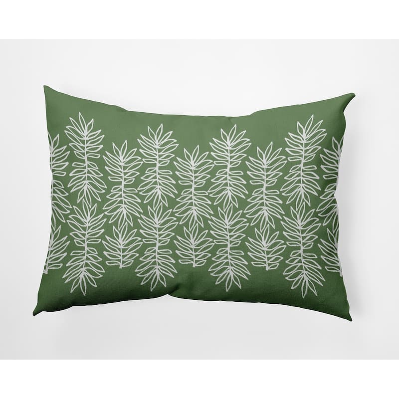 Leafy Branch Decorative Throw Pillow - 14" x 20" - Sage