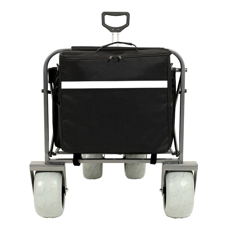 500lb Beach Wagon w/Big Wheels & Collapsible Design, All-Terrain Steel