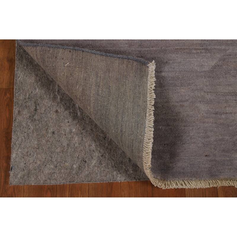 Gabbeh Modern Rug Hand-Knotted Grey Striped Wool Carpet - 3'3" x 4'11"