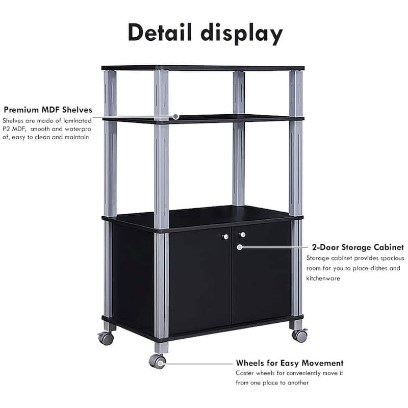 Costway Bakers Rack Microwave Oven Rack Shelves Kitchen Storage