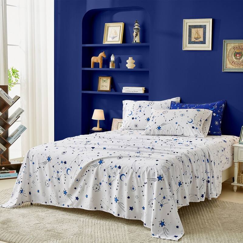 Wonderful Super Soft Sheet Set with Printed Pattern - Twin - Star