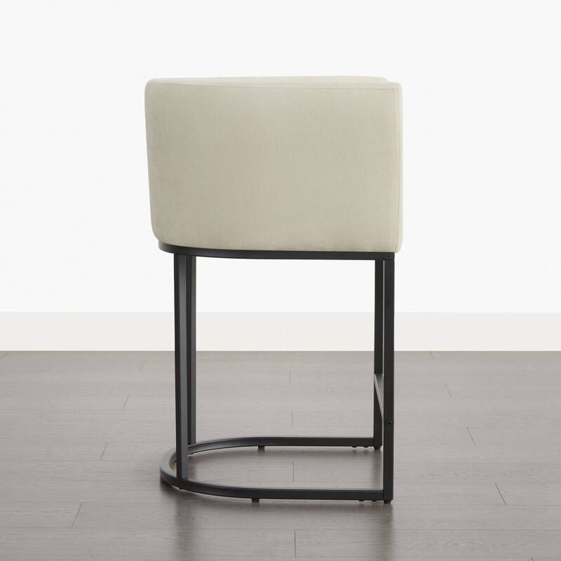 Spruce & Spring Modern Upholstered Barrel Counter Bar Stool with Arm