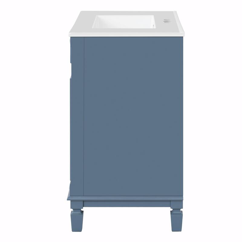 30" Bathroom Vanity with Ceramic Sink - Compact Bathroom Sink Cabinet