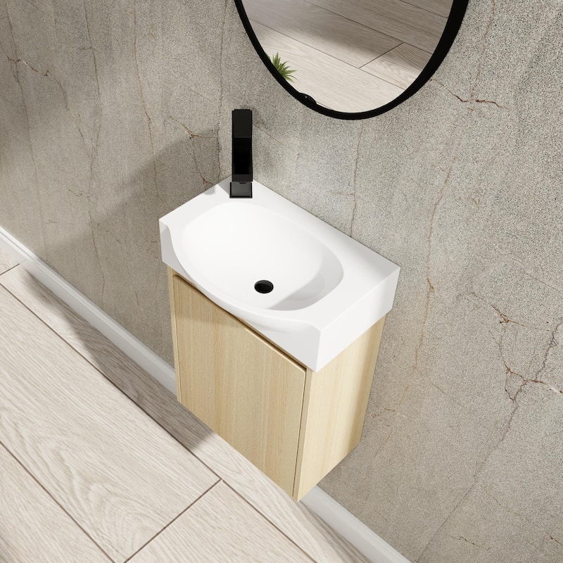 BNK 16"/20"/24"/30"/36" Single Sink Bathroom Vanity with Soft Close Door and Shelf