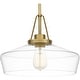 preview thumbnail 7 of 7, Haven 1-Light Aged Brass Pendant - Aged Brass