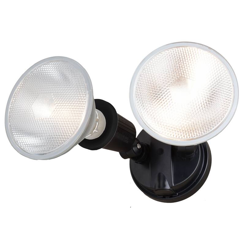 2 Light Outdoor Security Flood Light with Adjustable Heads - Switch Controlled