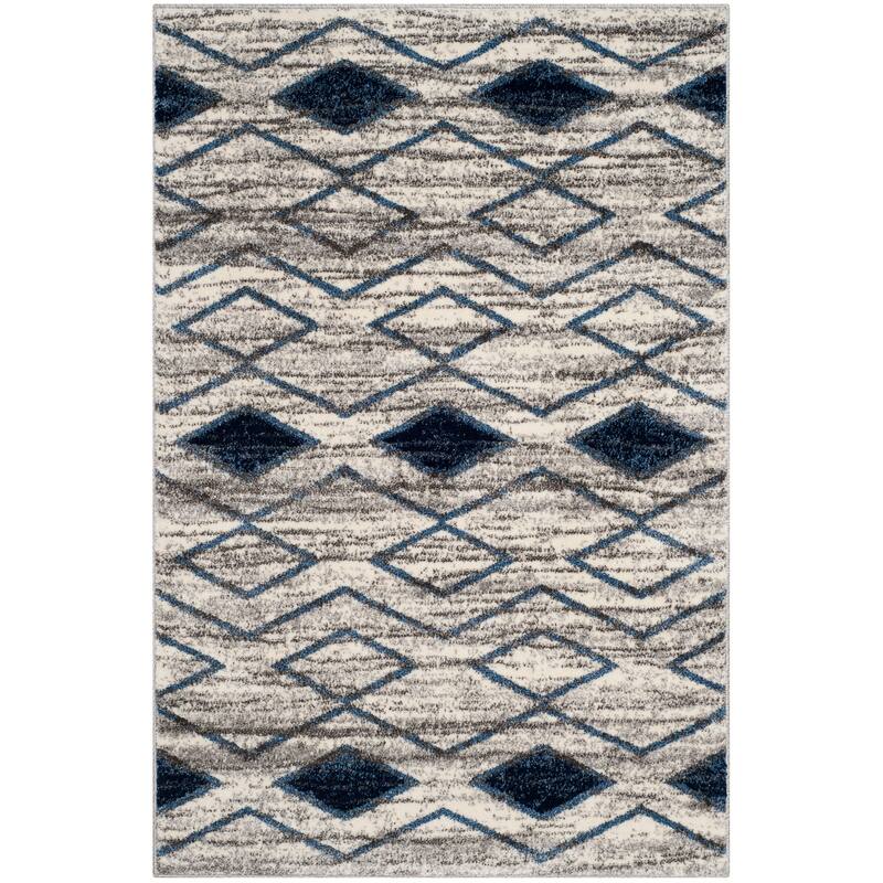 SAFAVIEH Tunisia Arminta Southwestern Rug - 3' x 5' - Light Grey/Blue
