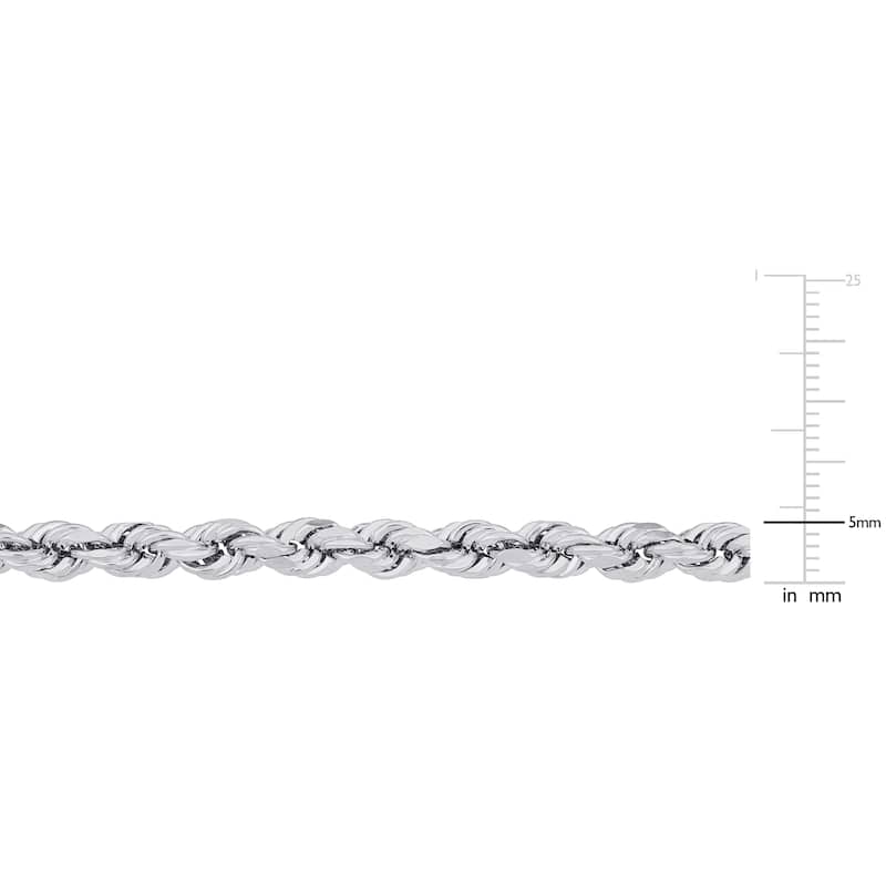 Miadora Sterling Silver Men's Rope Chain Necklace