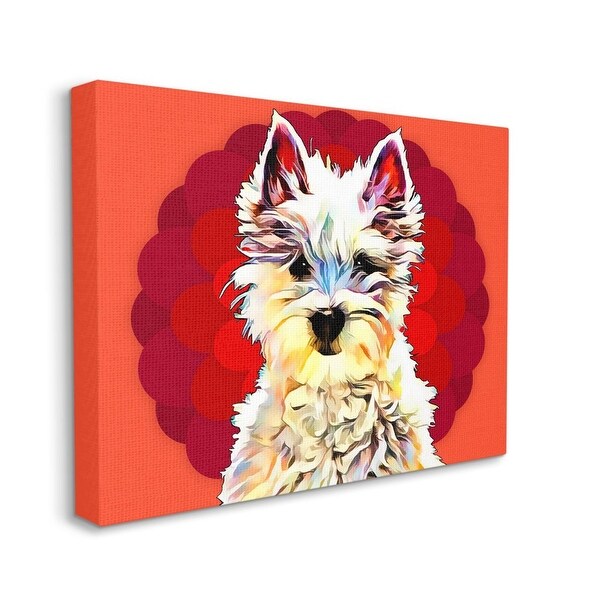 Stupell Colorful Westie Dog over Pattern Pop Art Pet Canvas Wall
