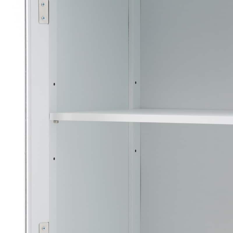 Tall Bathroom Storage Cabinet with Glass Doors
