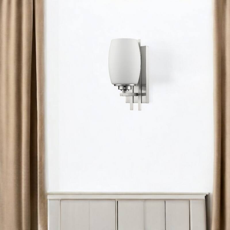Modern Geometric Flush Mount Wall Light with White Shade and Hardwired Iron Fixture LED Compatible 100W Max